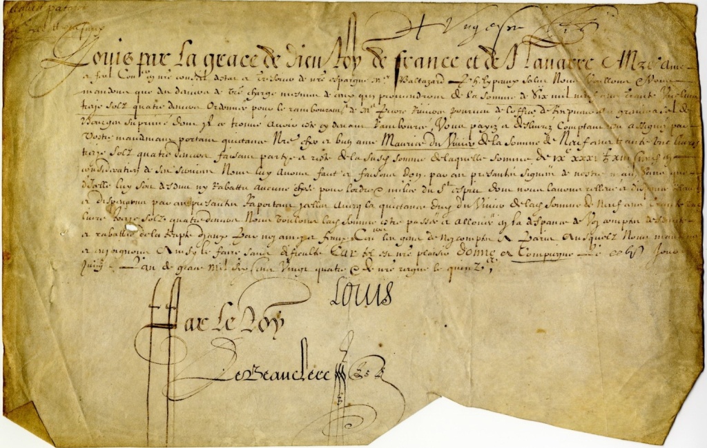 Lettre autographe du roi de France Louis XIII