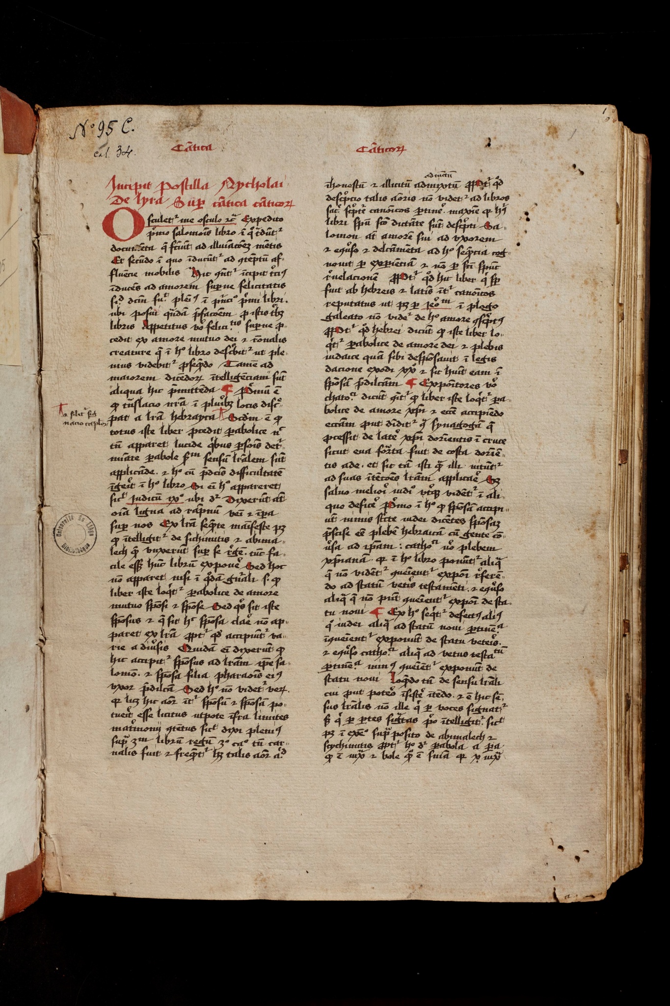Nicolaus de Lyra, Postilla super Canticum canticorum, Ecclesiasticum, libros Machabeorum, Genesim, Exodum, Leveticum, Librum Ruthe