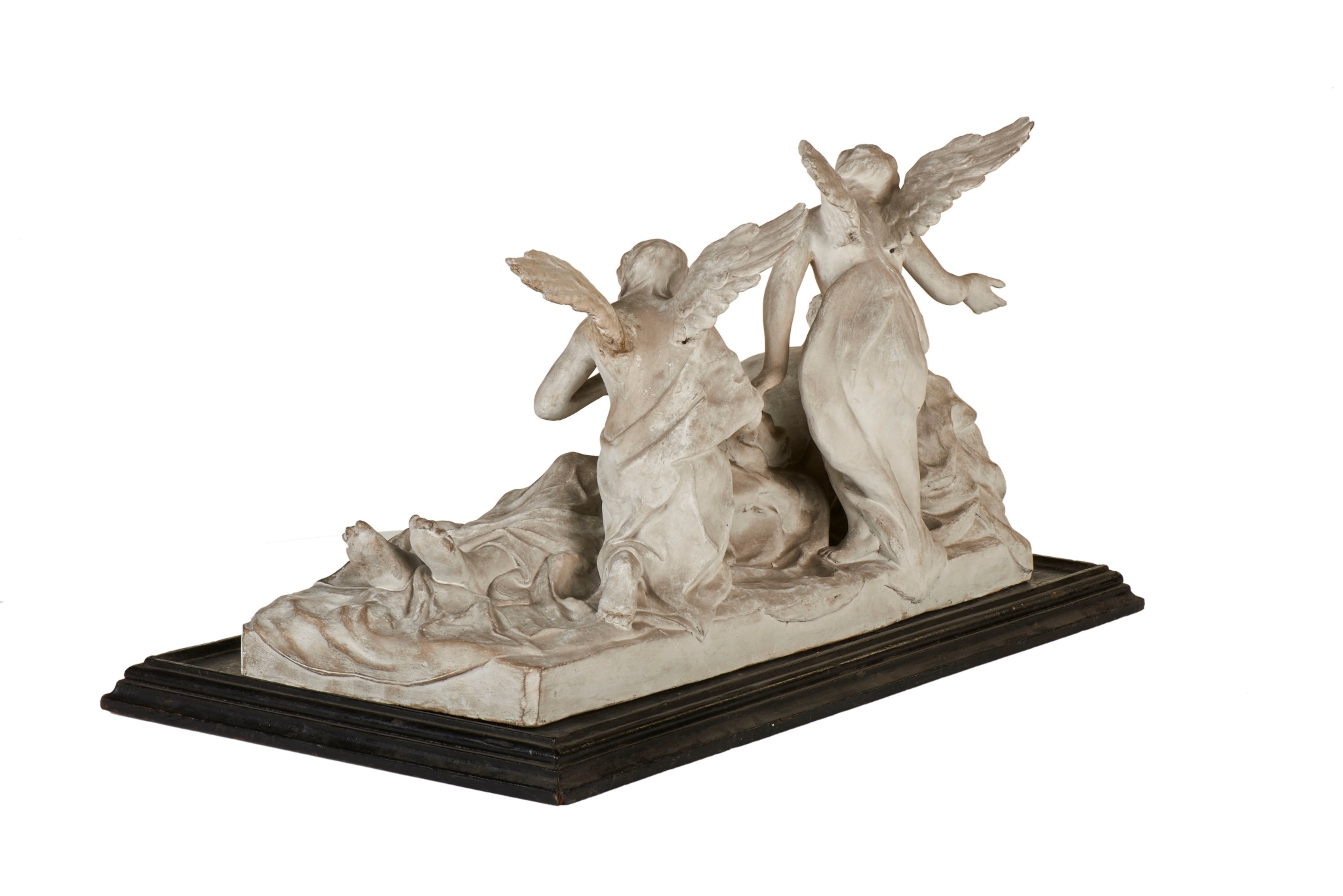 Modèle réduit d'un groupe : le Christ au tombeau adoré par deux anges
