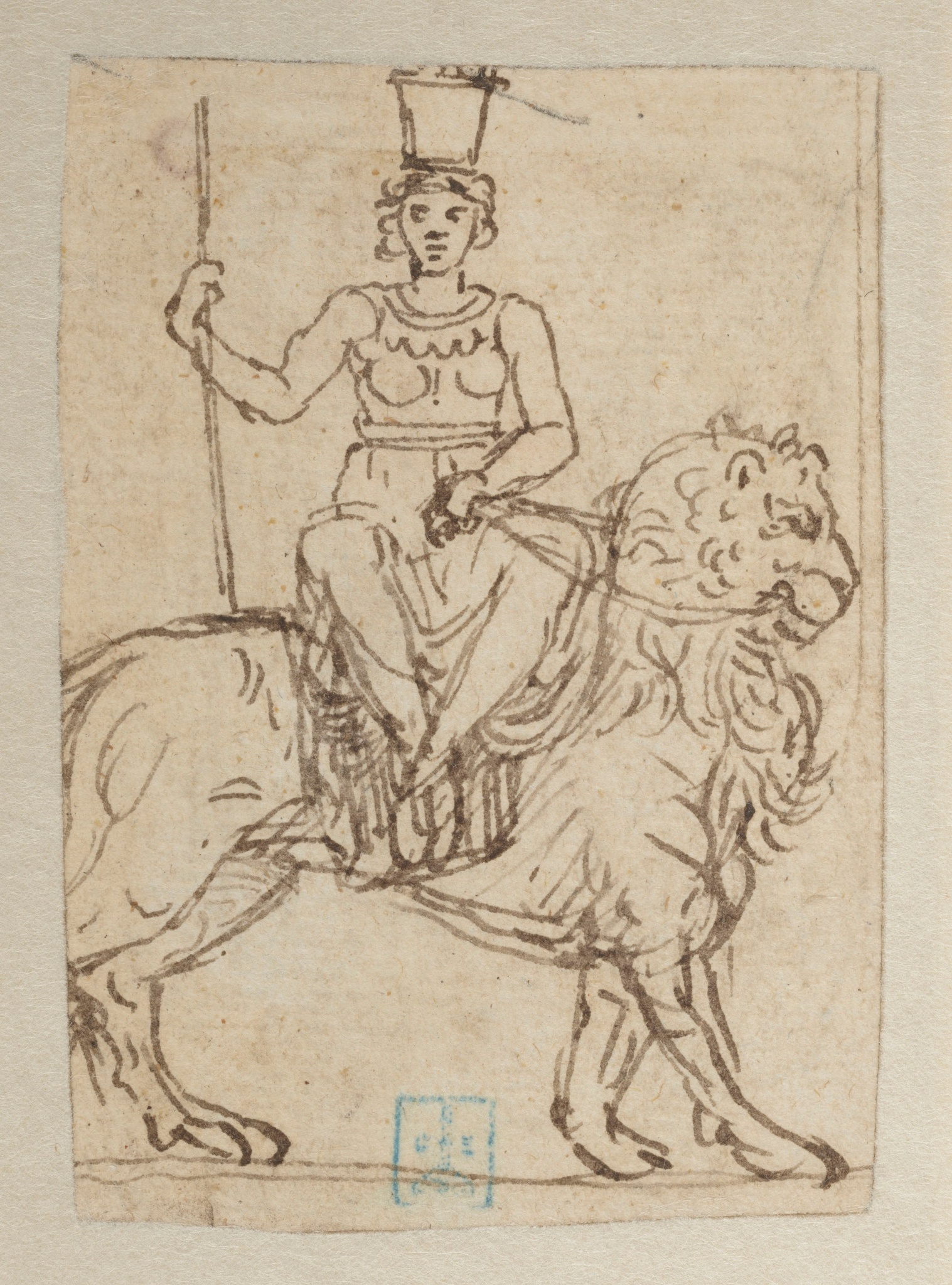 Cybèle assise sur un lion