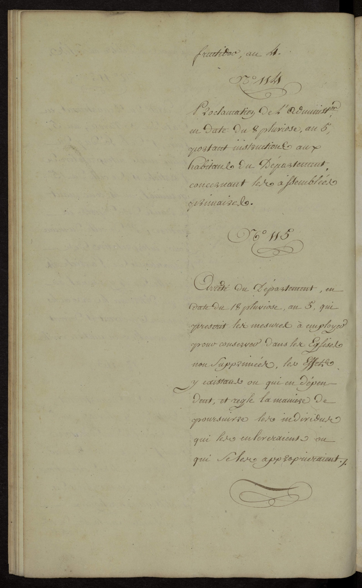 Extraits des registres des administrations centrale et d’arrondissement de Namur (période française)