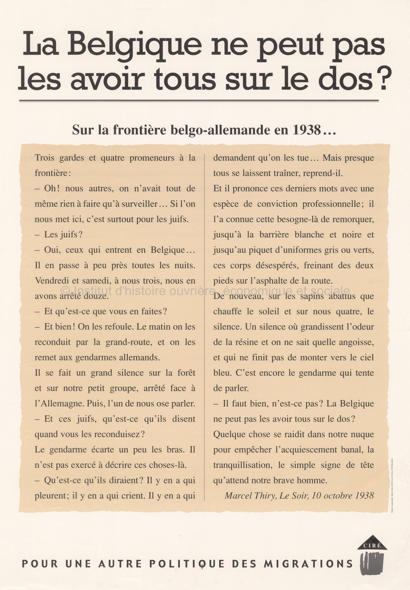 Affiche - Coordination et initiatives pour réfugiés et étrangers