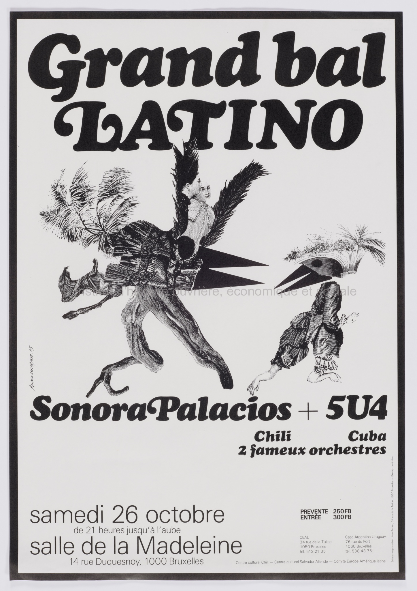 Grand bal latino. SonoraPalacios + 5U4. Samedi 26 octobre. Salle de la Madeleine