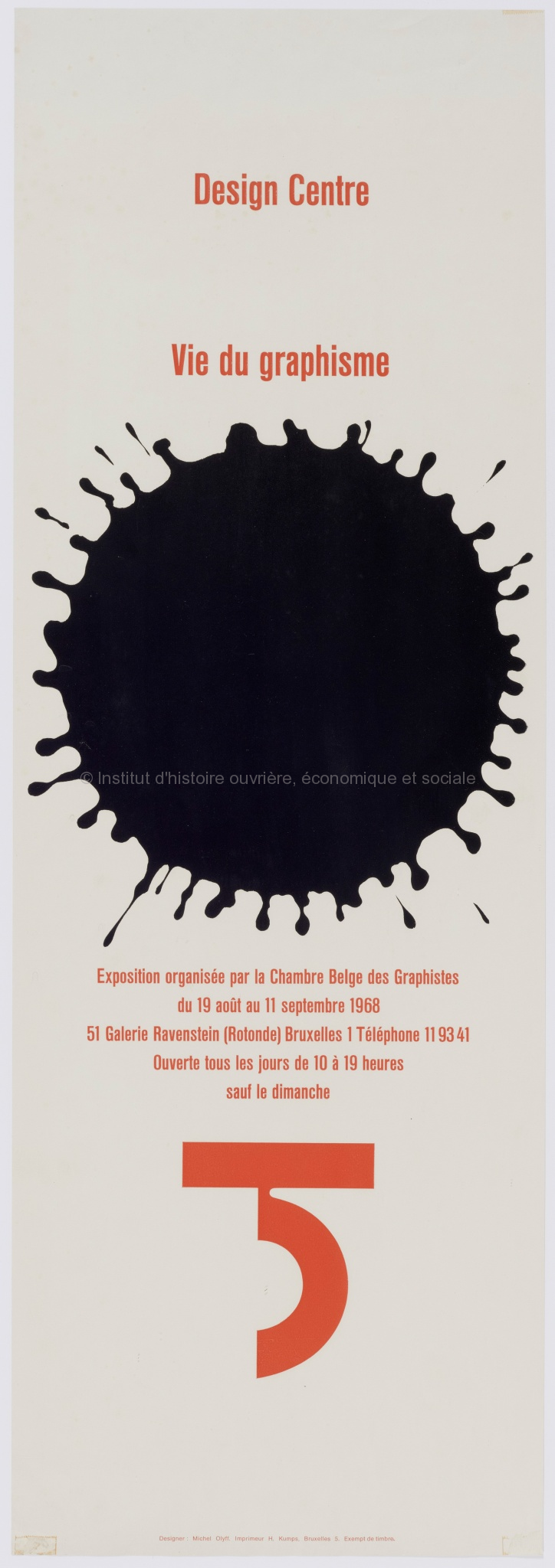 Design Centre. Vie du graphisme. Exposition organisée par la Chambre belge des graphistes du 19 août au 11 septembre 1968
