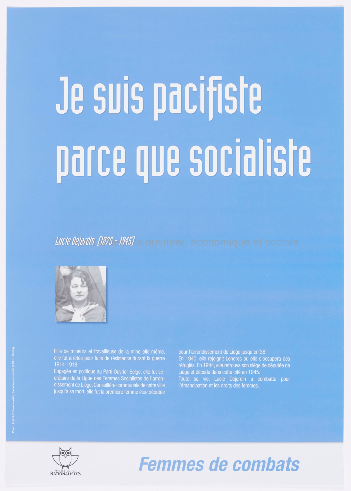 Je suis pacifiste parce que socialiste : Lucie Dejardin (1875-1945)