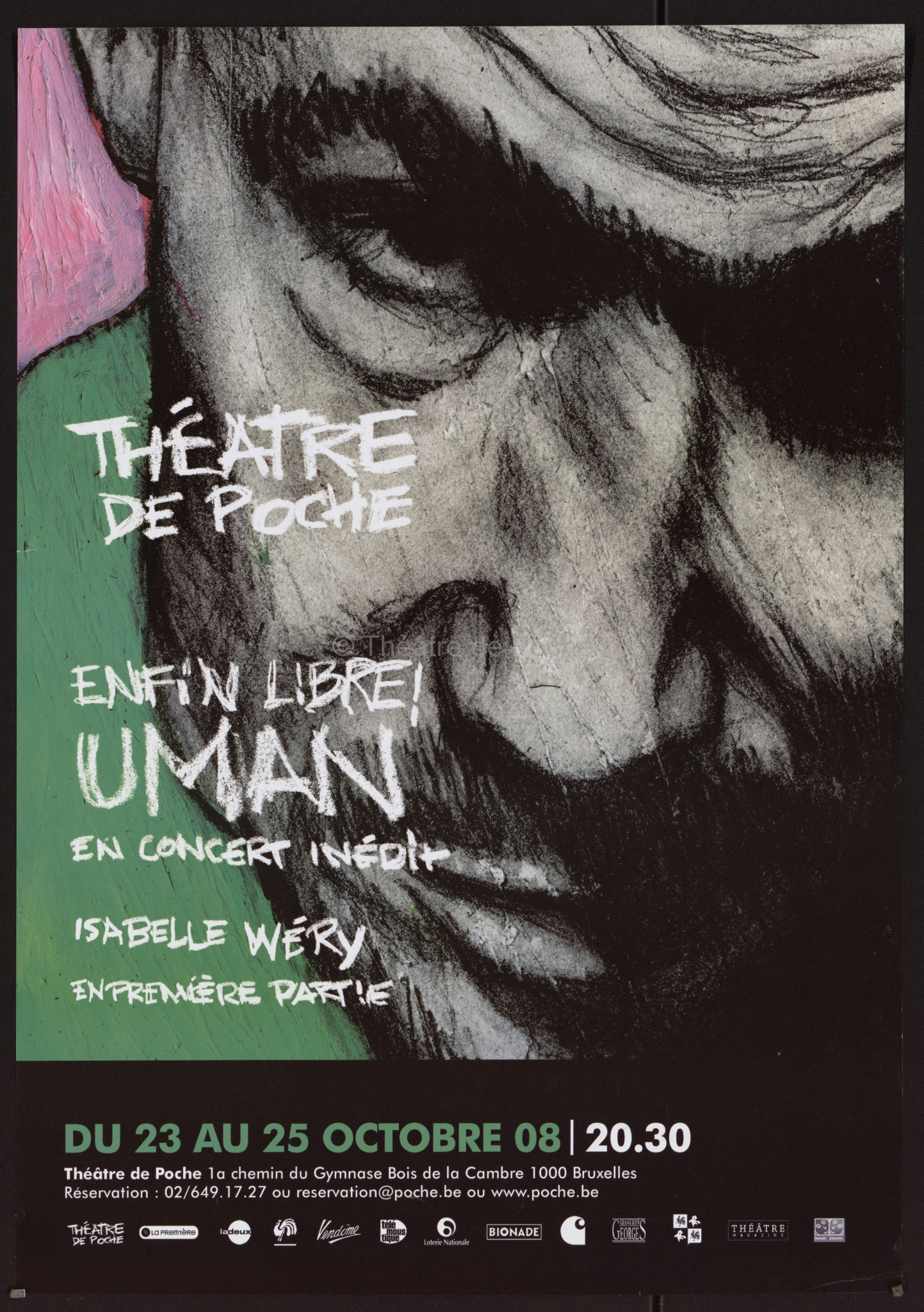 Affiche - Concert de UMAN "Enfin libre". 1ère Partie: Isabelle Wéry