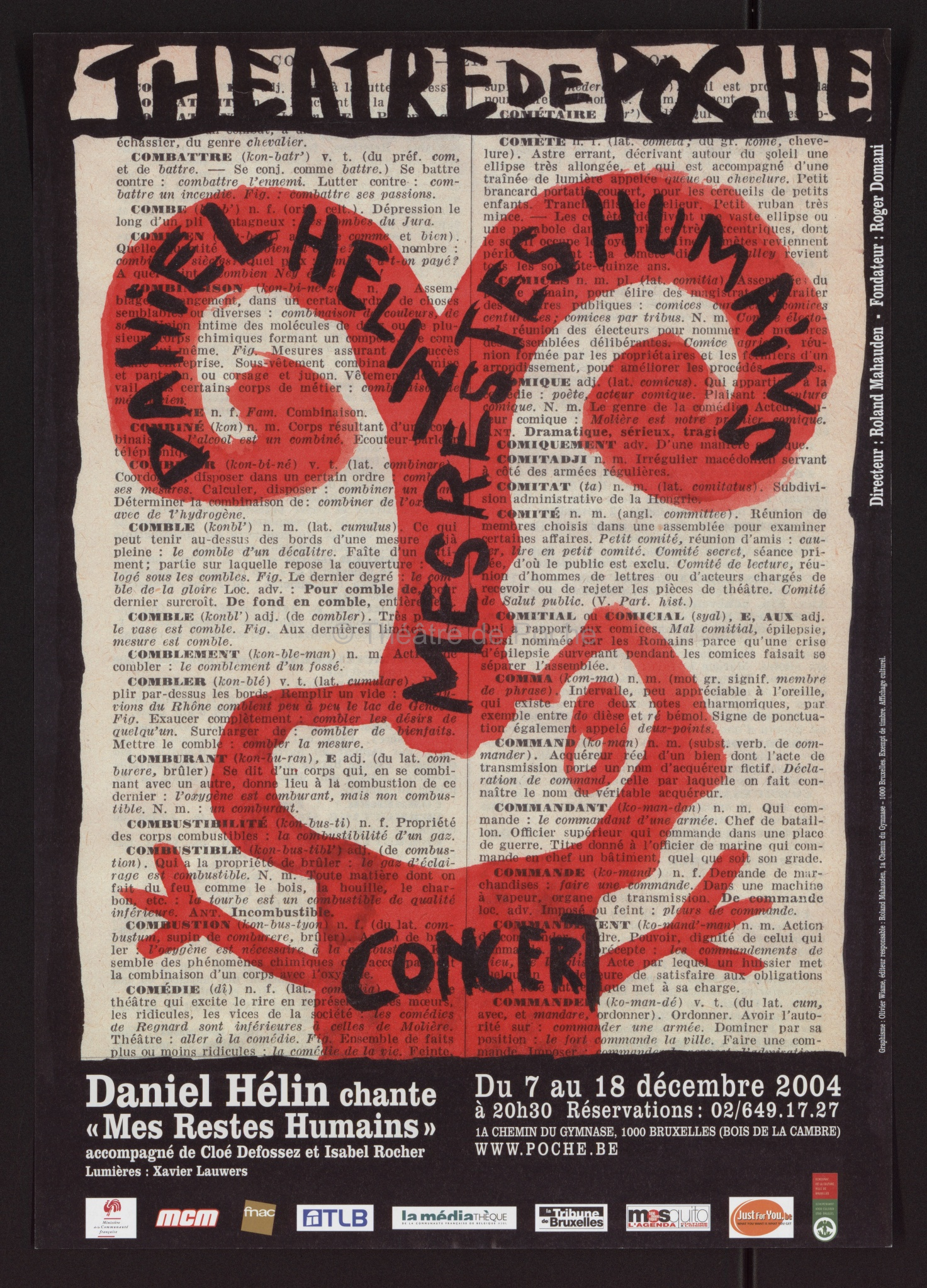 Affiche - Daniel Hélin : Mes restes humains