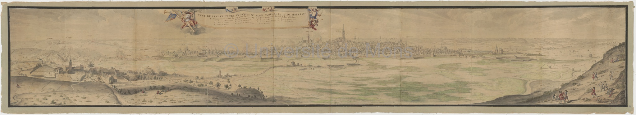 Veue [sic] de la ville de Mons et des attaques de Mons assiegée le 15 de mars 1691