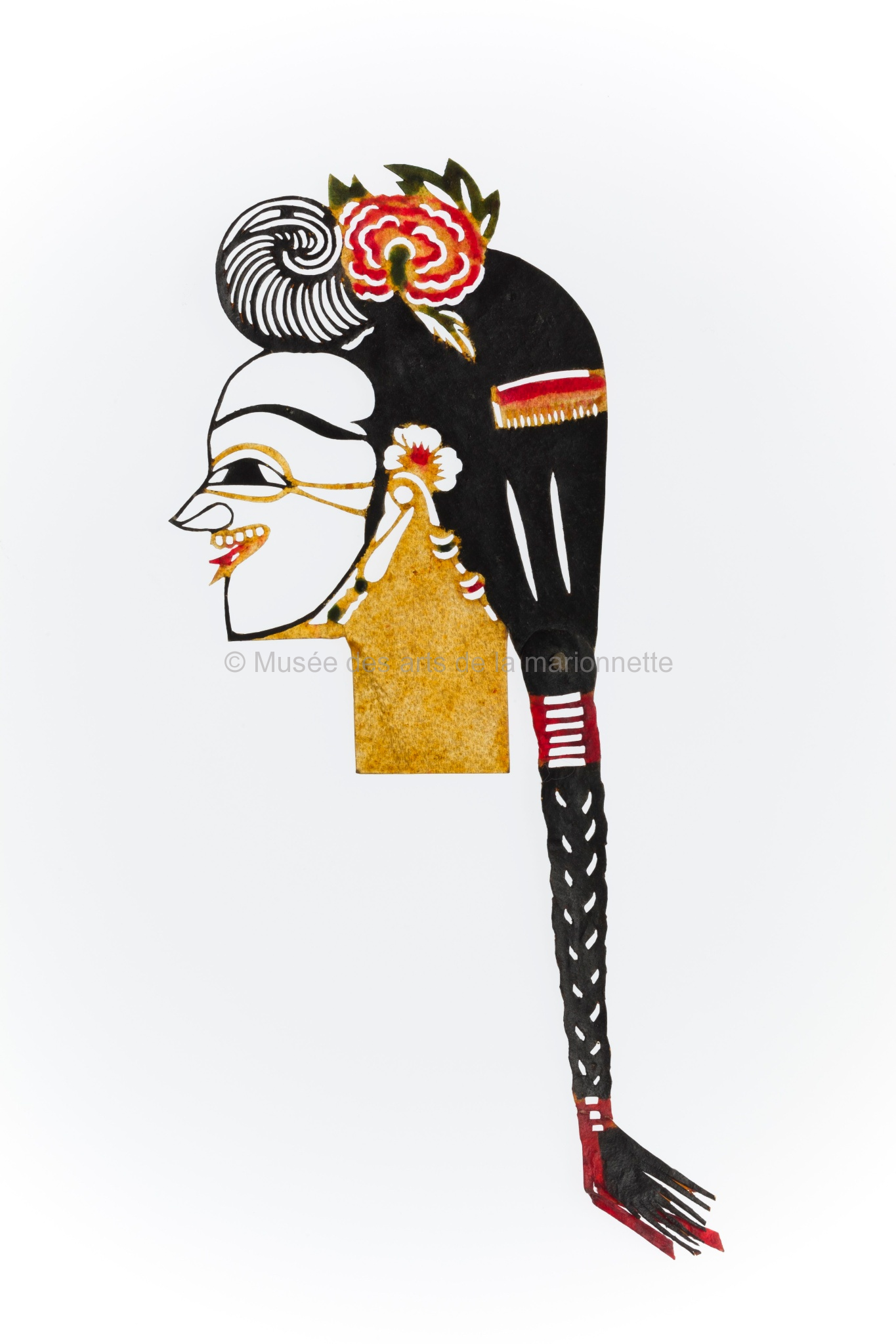 Moitié de visage d'une femme bouffonne