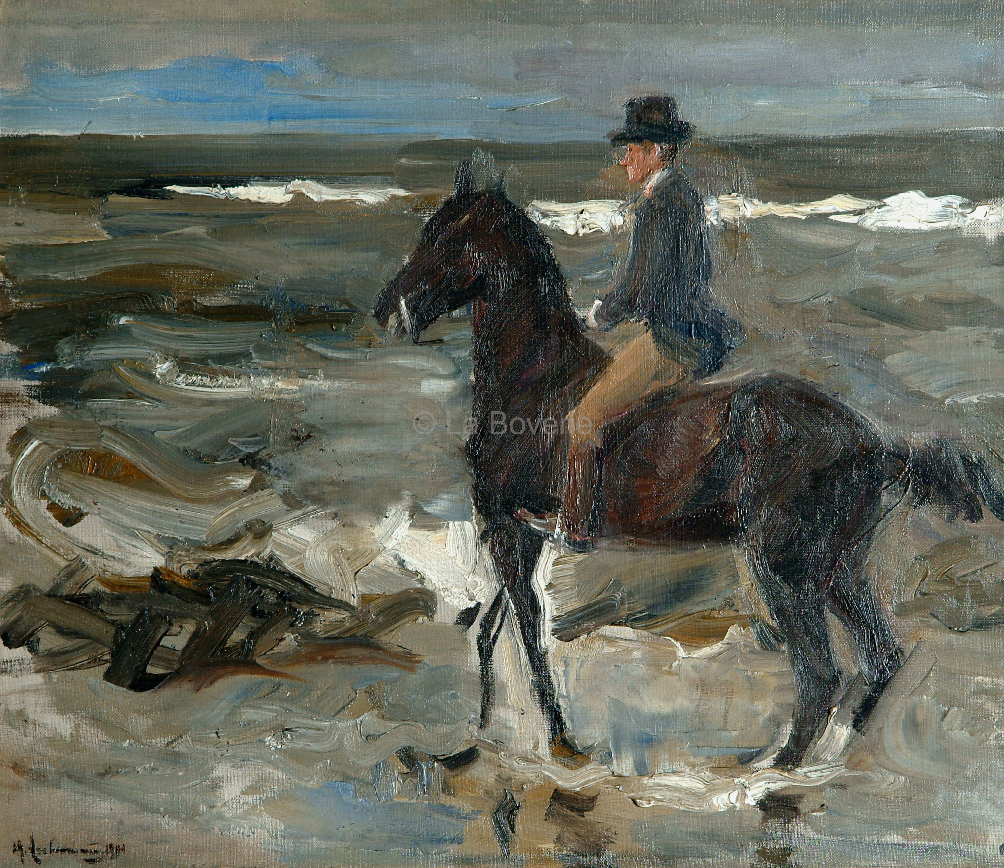 Le cavalier sur la plage